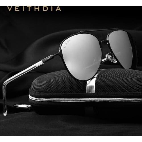 VEITHDIA 2019 New Brand Fashion Men Sunglasses Polarized Mirror Lens Eyewear Accessories Driving Sun Glasses UV400 For Men 3802