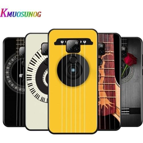 Guitar Piano Music For Huawei Mate 10 20 20X(5G) 30 40 40RS Nova5i PRO Lite Plus Black Soft Phone Case