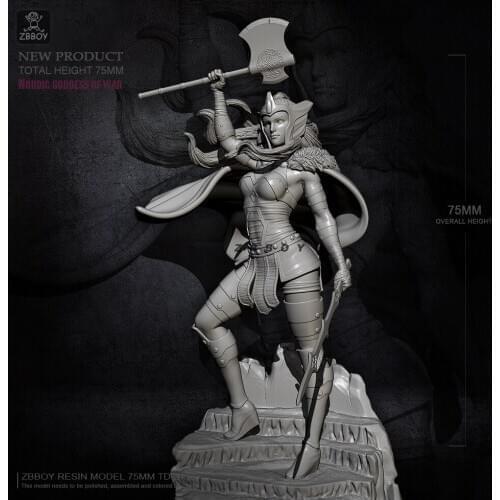 75MM Resin model kits figure Goddess of war self-assembled TD-2462