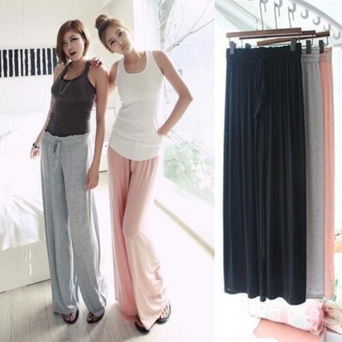 2020 summer new plus size modal wide leg pants casual female loose high waist yoga Pants home pants sleep bottoms pants soft