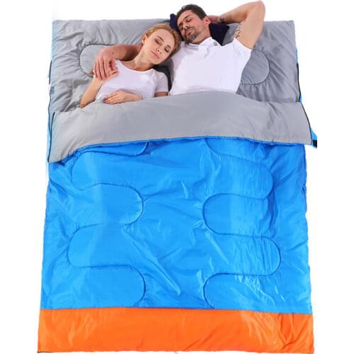 New Practical Double Person Sleeping Bag Outdoor Camping Adult Sleeping Bag Lover Couple Travel Warm Weather Use Sleeping Bag