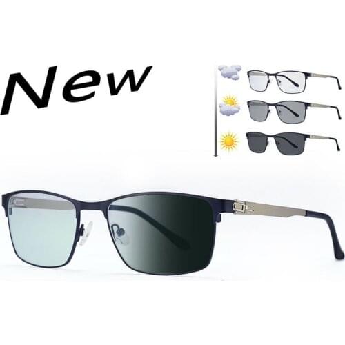 Fashion Men Transition Reading Glasses Ultralight Photochromic Eyewear Presbyopia Magnifier +0.25 +0.5 +0.75+1.5 +2.0 +3.75 +4.0