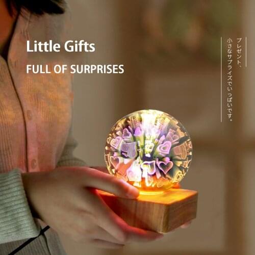 Starry Sky Projector Star Night Light Bedside Lamp Firework LED Light Glass Crystal Ball Warm Feeling for Bedroom Kid Gift