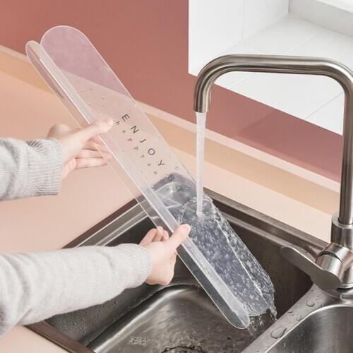 Transparent Sink Water Splash Guard Anti-water Board Baffle Plate Waterproof Screen for Home Kitchen Dish Fruit Washing Supplies