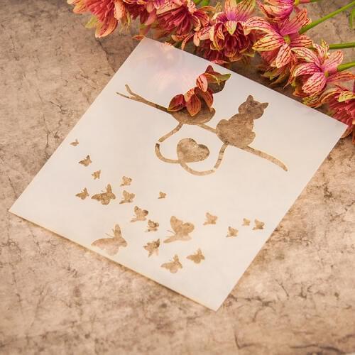 Scrapbooking color on wall or fabric masking spray painting drawing&glowing paint spray cat stencil art supplies drawing set