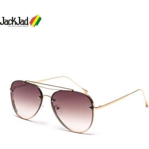 JackJad 2020 Fashion Classic Double Beam Pilot Style Gradient Sunglasses Men Rivets Brand Design Sun Glasses Oculos De Sol J1285