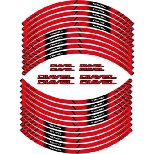 Motorcycle Tire LOGO Stickers Front Rear Wheel Film Border Reflective Waterproof Decals Sticker Set For DUCATI DIAVEL diavel