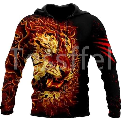 Tessffel Animal Tiger Hunting Tattoo Art Wild Beast NewFashion Tracksuit 3DPrint Men/Women Streetwear Casual Pullover Hoodies 13