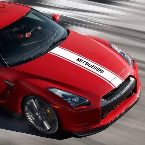 Universal Vinyl Decals Auto Car Hood Stripes Sticker for Mitsubishi Asx Xl 3 l200 Lancer EX Pajero Auto Accessories Hood Sticker