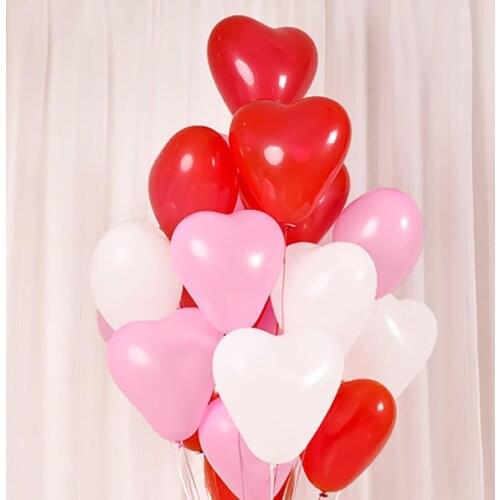 20/50pcs Pink White Purple Love Heart Shaped Latex Balloons Wedding Valentines Day Birthday Party Decoration Ballons Air Globos