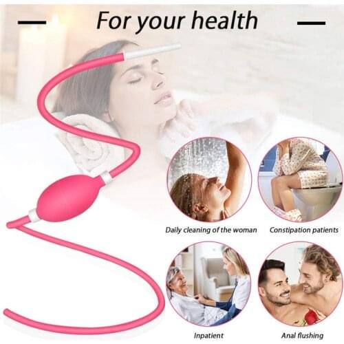 Wetips Silicone Enema Syringes Shower Bidet Tubing Douche Lewatywa Prysznic Enema System Anal Flushing Syringe Ass Cleaner