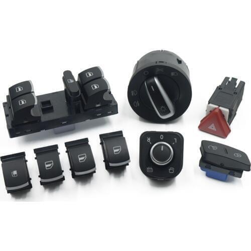 Window Headlight Mirror Fuel Lock Hazard Warning Lamp Switch Console For VW Jetta Golf MK5 6 Tiguan CC 5ND 959 857 1K0 953 509A