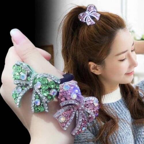 Female Head Rope Rubber Band Headdress Ins Rhinestone Butterfly Hair Rope Mori Female Small Fresh Hair Ring Hair Accessories