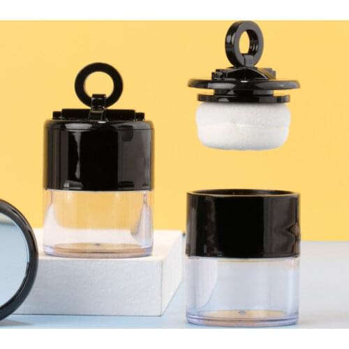 10g Plastic Empty Face Loose Powder Case Makeup Blusher Jar Travel Cosmetic Container With Sifter Puff And Black Lid