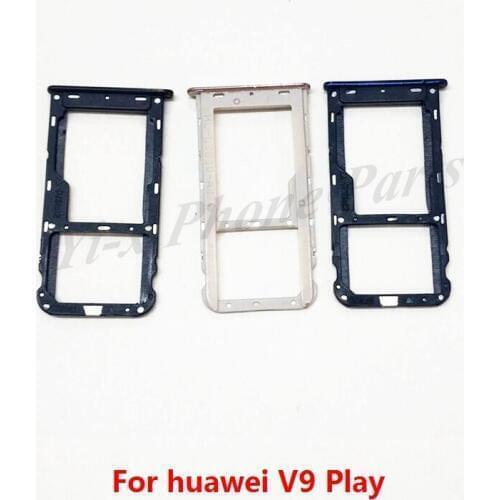 10PCS/lot New Replacement Spare Parts for Huawei V9 Play SIM Card Tray Slot Holder Adapter with Gold/ Black/ Dark Blue
