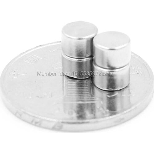 100pcs Strong Round Dia 6mm x 4mm N35 Rare Earth Neodymium Magnet Art Craft Fridge 6x4mm