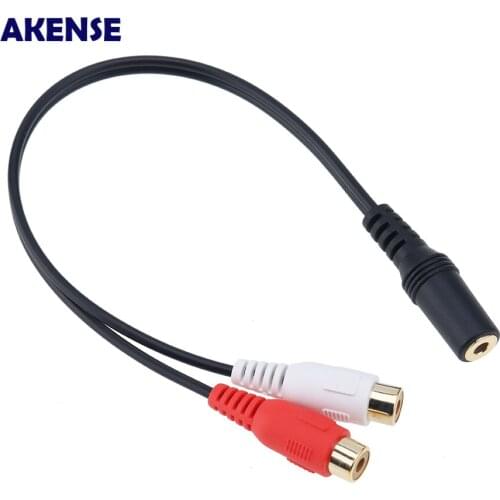 100pcs 27cm 3.5mm Female Jack to 2 RCA Plugs Audio Stereo Adapter 3.5 Female to 2RCA Female Stereo Gold Plated Y-Cable