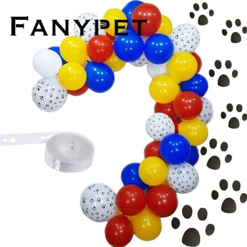 102Pcs/lot Paw Balloons Garland Red Blue Yellow Balloon Arch Dog Paw Globos for Kids Baby Shower Birthday Party Decor Supplies