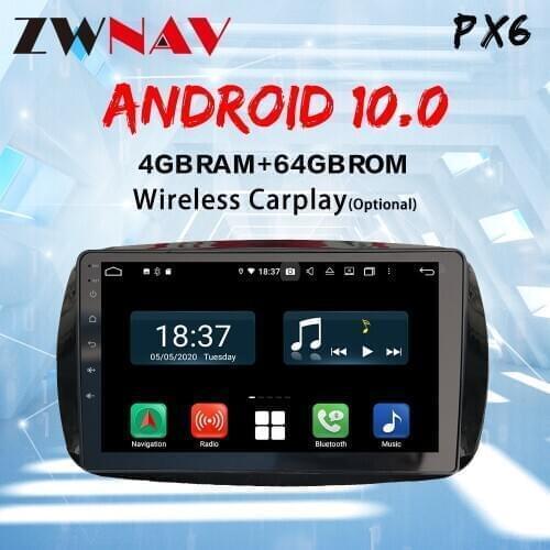 2 din IPS screen PX6 Android 10.0 Car Multimedia player For Benz Smart 2016 car Auto audio radio stereo GPS navigation head unit