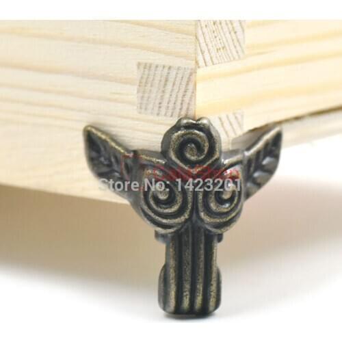 5 Pcs / Lot 31mmx32mm Antique Jewelry Chest Wood Furniture Box Decorative Feet Leg Corner Protector Decoration Bronze