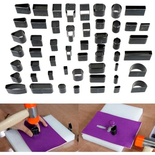 52pcs/set DIY Tool for Phone Holster Leather Hole Hollow Cutter Punch Sets Metal Hole Cutter Punches Handmade Leather Craft