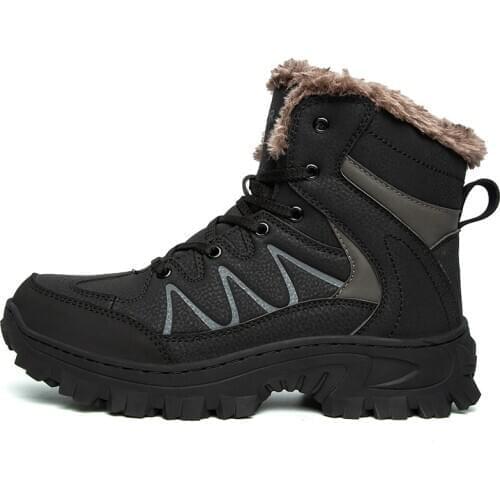 BETOOSEN Mens Waterproof Snow Hiking Boots Outdoor Mountaineering Trekking Warm Fur Lined Backpacking Boots