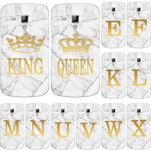 Phone case for Samsung Galaxy Trend Plus S7580 / S Duos 2 S7582 S7562 / Trend Duos S7560 Marble Golden English Letter Back Cover