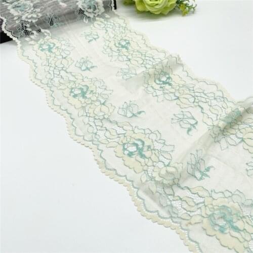 3y/lot Width 9 inch (23cm) Green Elastic Stretch Lace Trim For Lingerie Sewing Craft DIY Apparel Fabric Lace Garment Accessory
