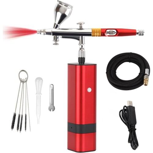Electric Spray Painting Airbrush Gun With Compressor Set Noiseless Feed Air Brush Pneumatic Pen for Art Nail Manicure Craft Tool