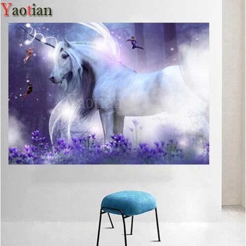 Puzzle Craft DIY Diamond Painting Unicorn Elf 5D Full Square/Round Diamonds Embroidery Kits Rhinestone Decorations Home Gift