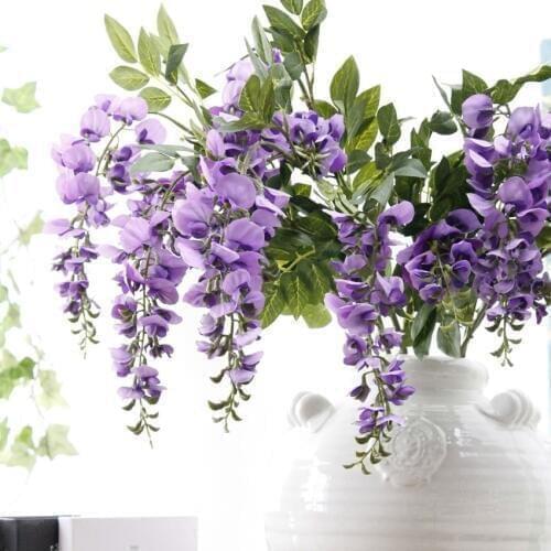 Artificial Wisteria Violet flower branches Pea Blossom flores fall home party decor wedding decoration fake flowers wreath plant