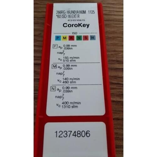 10PCS CARBIDE INSERT 266RG-16UN01A160M 1125