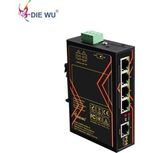 5 Ports POE switch 10/100Mbps Industrial grade Fast Ethernet Switch DIN Rail Type Network switch