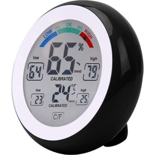 Digital LCD Display Indoor Thermometer Hygrometer Round Wireless Electronic Temperature Humidity Meter Weather Station Tester