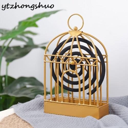 Creative Mosquito Coil Holder Nordic Style Birdcage Shape Summer Day Iron Mosquito Repellent Incenses Rack Plate Home Decoration