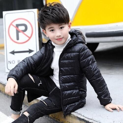 Autumn and Winter Warm Children Hooded Jackets O-neck Fashion Kids Parkas Zipper Winter Children Outerwear Coats
