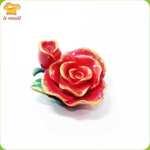 2017 New flower mold 3D rose chocolate mold candle mold clay mold