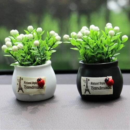 Mini Artificial Flower Pot Car Indoor Ornaments Office Car Decoration Fake Simulative Plants Auspicious Fruit Ceramic Flower Pot