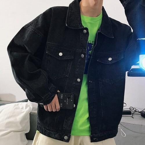 Mens Jeans Slim Fit MENS Jacket Jeans Harajuku Coat Ins Vibrato Street Retro Hip-Hop Handsome Male Early Spring Denim Jacket