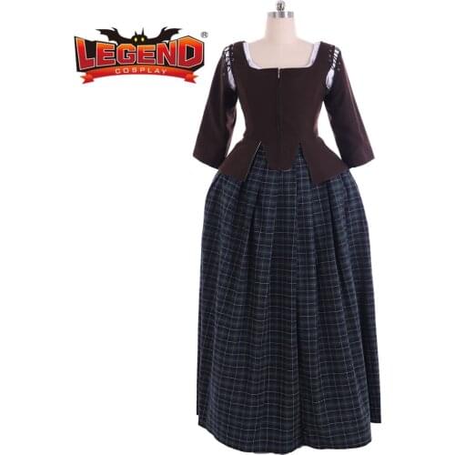 Outlander Claire Fraser Cosplay Costume claire scottish highland kilt dress for women claire plaid dress gown custom made