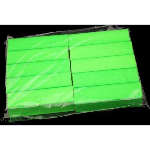10 X Fluorescence Green Color Nail File Tools Sanding BLOCK ACRYLIC NAIL TIPS SANDING FILES Nail Care Buffer Wholesale
