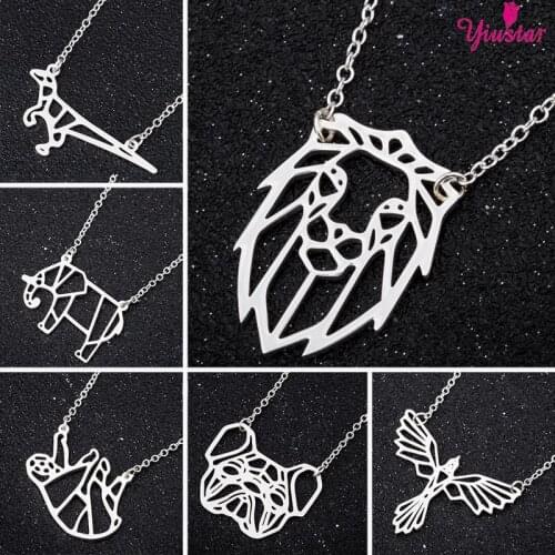 Teen Wolf Animal Necklace Stainless Steel Mens Elephant Eagle Necklace Punk One Hollow Pendant Jewelry Gift for Women Cosplay