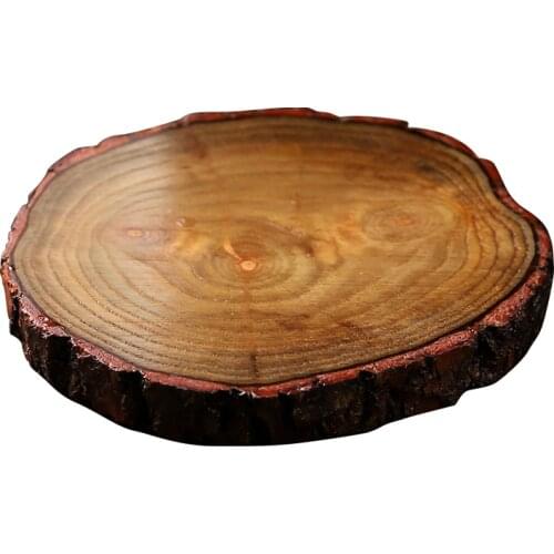 Solid wood coaster, round natural wooden stake, heat insulation pad, table mat, non-slip mat, creative cocktail decoration mat