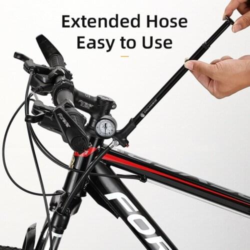 Portable High-pressure Bike Air Pump with Gauge for Fork Rear Suspension Shock