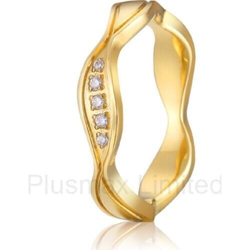 Professional and reliable engrave CNC gold color titanium womens wedding promise rings