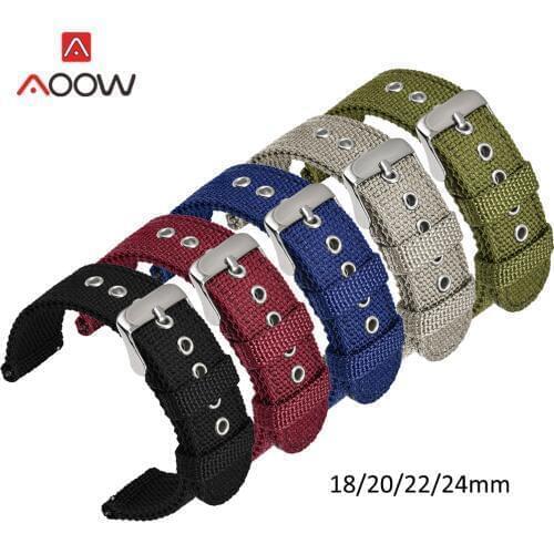Nylon Band Strap 18mm 20mm 22mm 24mm for Samsung Galaxy Watch Active2 Amazfit GTR Huawei GT 2 Army Green Bracelet Watchband