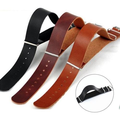 High Quality Leather ZULU Strap Watchband NATO Men Women Strap 18mm 20mm 22mm 24mm Watch Adjustment Replacement Accessories