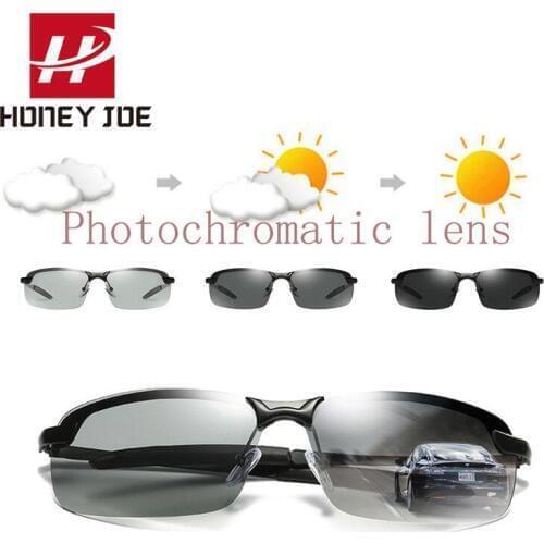 Photochromic Polarized Sunglasses for Men Classic Drivers Sun Glasses Eyewear Vintage Eye Glasses Fishing Discolor Lens UV400