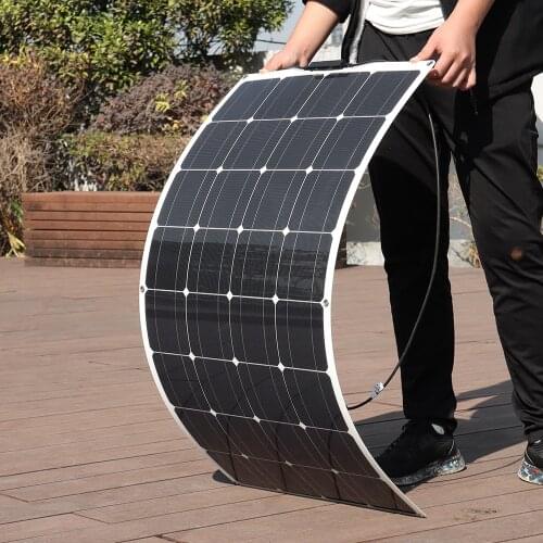 100 Watt Solar Panel 1000W 800W 200W Flexible PV Panels Monocrystalline Cell 12V Placa Solar System For Home Roof RV Car Boat