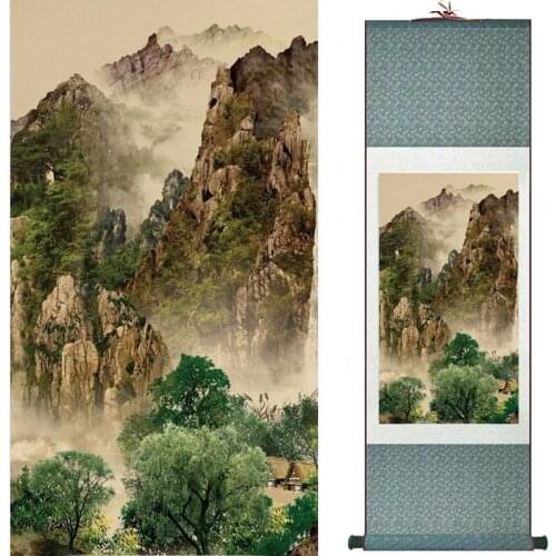 Old fashion painting landscape art painting Chinese traditional art painting China ink painting20190813024